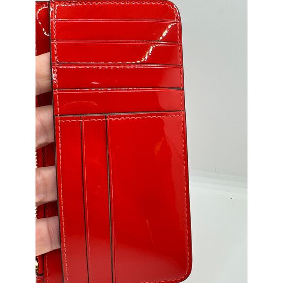 NWT Kate Spade Red Patent Leather Card Wallet - Picture 3 of 6